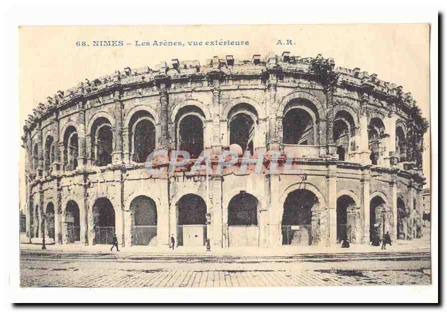 Nimes CPA Les arenes vue exterieure cote ouest (amphitheatre romain)