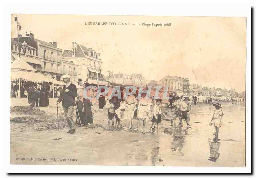 Les Sables-d'Olonne - La Plage l'après-midi — Collection G. E. de Nantes, n° 3093