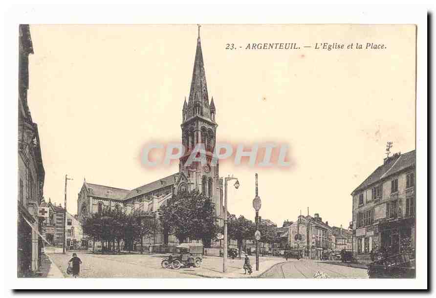Argenteuil CPA L'eglise et la place