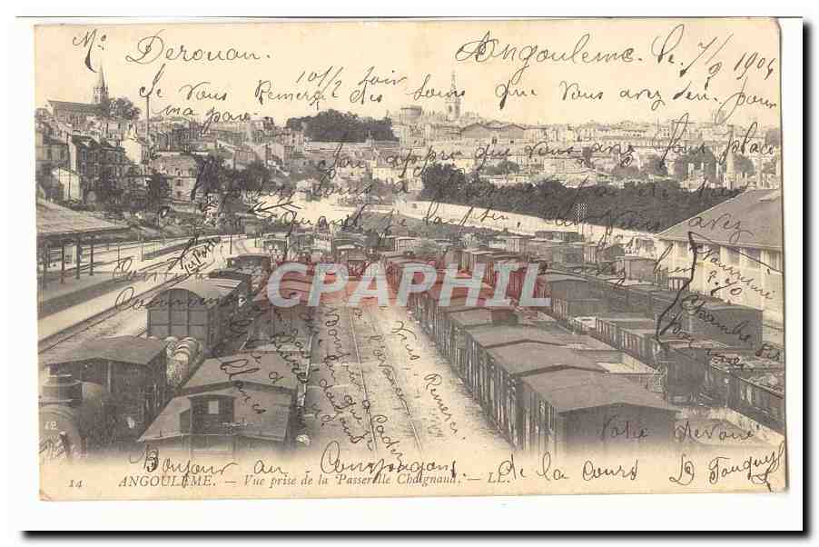 Angouleme CPA Vue prise de la passerelle Chaignaud