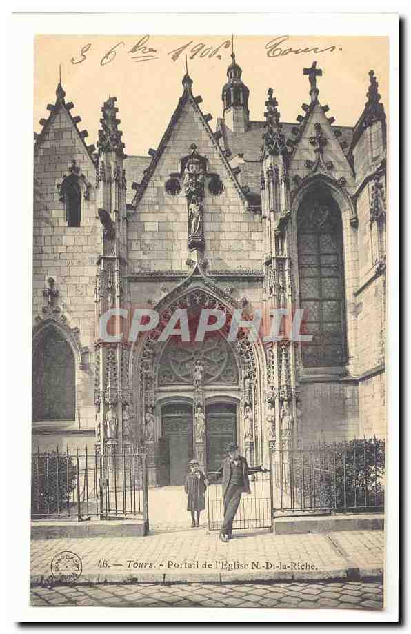 Tours CPA Portail de l'eglise ND la Riche