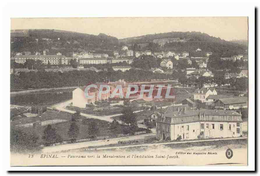 Epinal CPA Panorama vers la Manutention et l'institution Saint Joseph