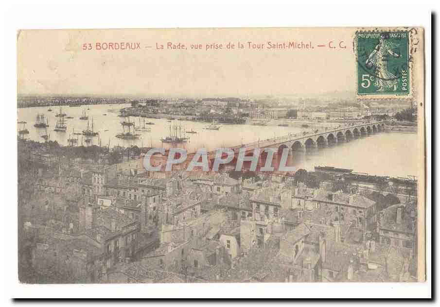 Bordeaux CPA La Rade vue prise de la Tour Saint Michel