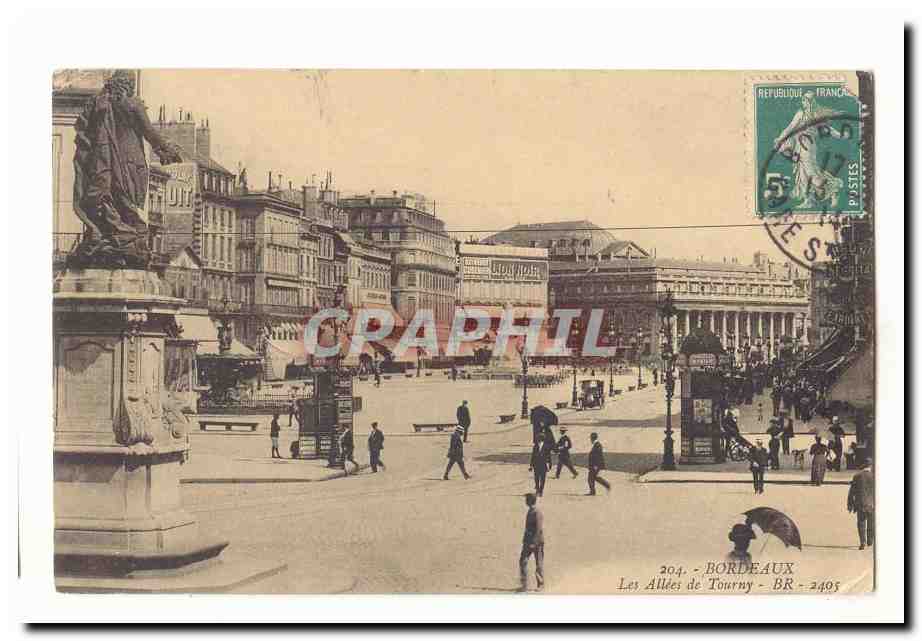 Bordeaux — Les Allées de Tourny — éditeur BR, n° 204