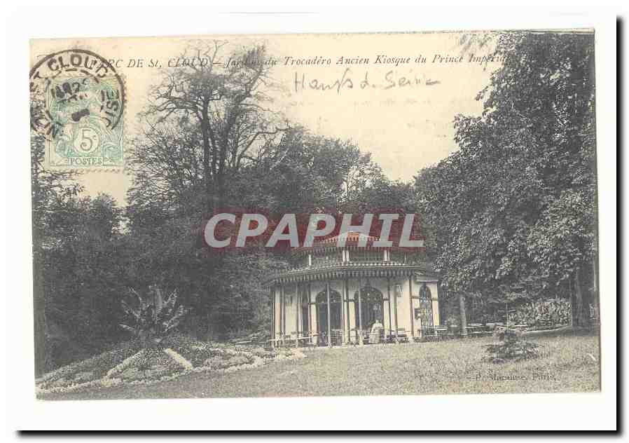 Parc de Saint Cloud CPA Jardin du Trocadero Ancien kiosque du prince imperial