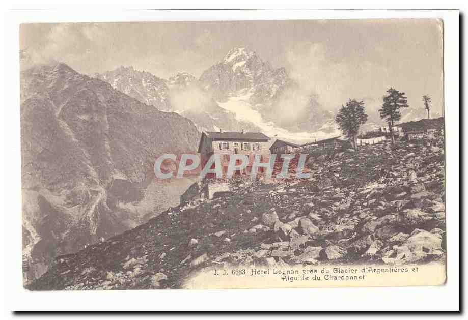 Hotel Lognan in der Nähe des Gletschers von Argentières und Aiguille du Chardonnet — J. J. 6683