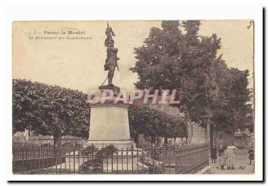 Paray le Monial CPA Le monument des combattants