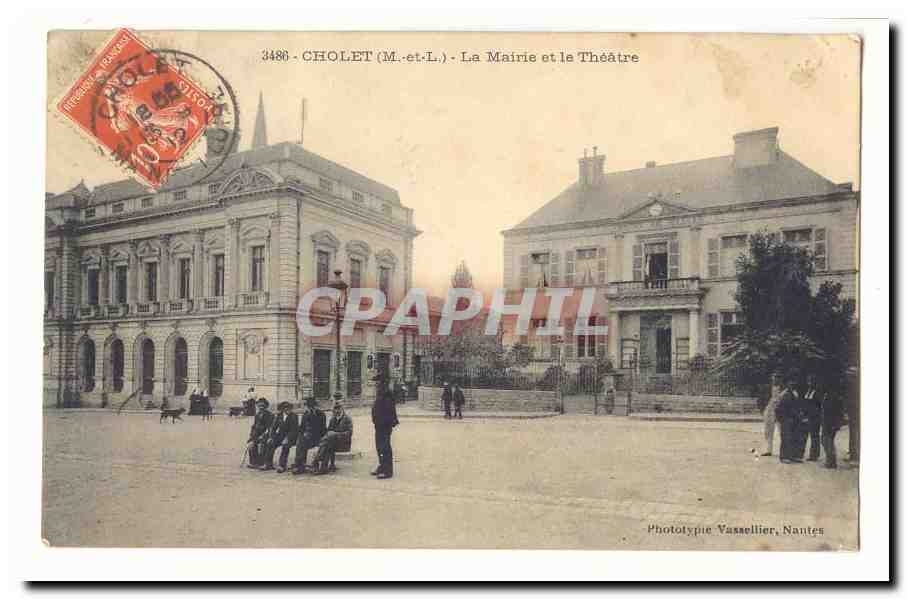 Cholet CPA La mairie et le theatre