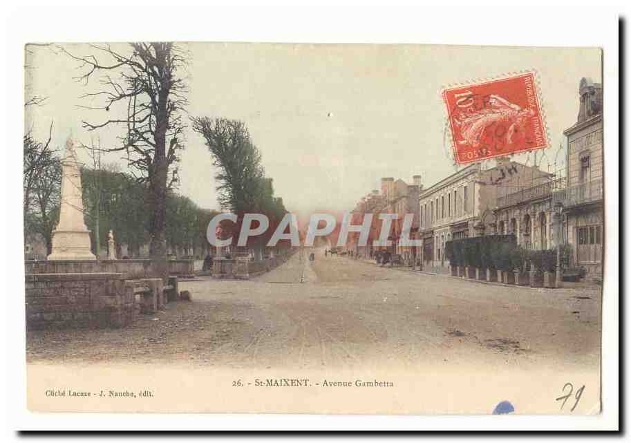 St-Maixent - Avenue Gambetta — Cliché Lacaze, J. Nauche, Verleger