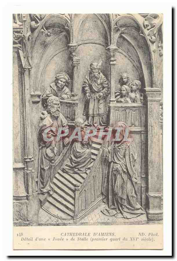 Amiens CPA Cathedrale Detail d'une Jouee de Stalle (premier quart du 16eme)
