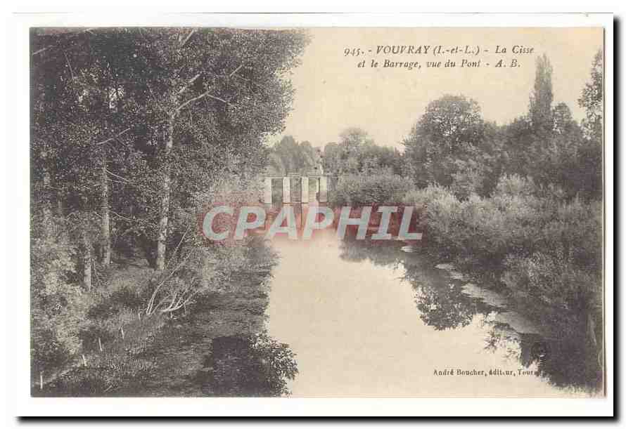 Vouvray CPA La Cisse et le barrage vue du pont