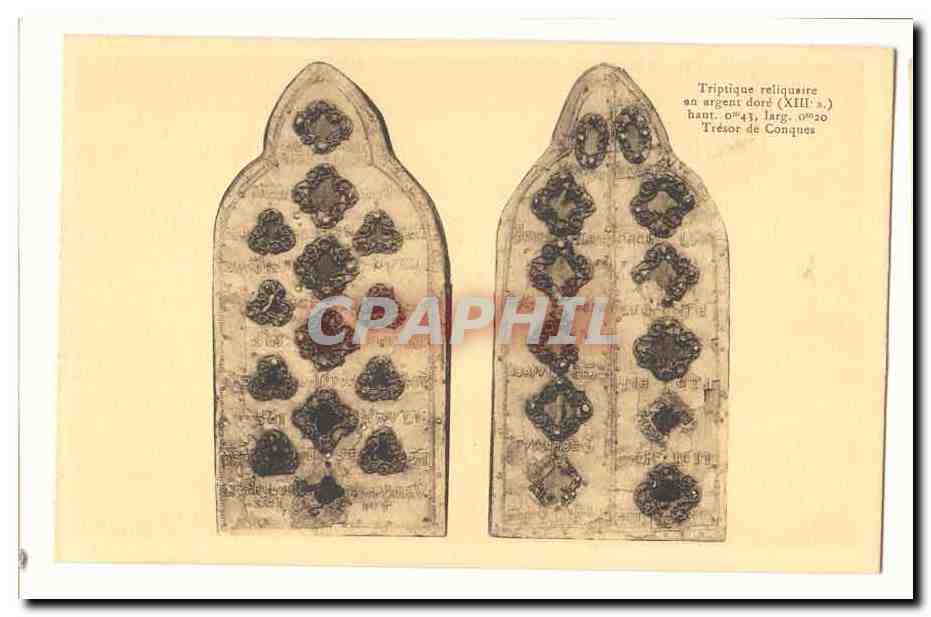 CPA Triptique reliquaire en argent dore (13eme) Tresor de Conques