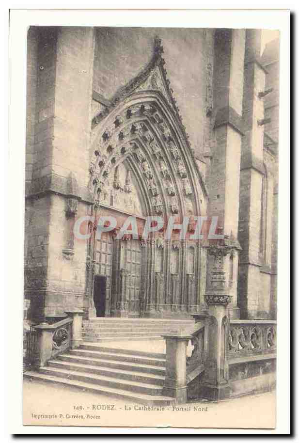 Rodez CPA La cathedrale Portail Nord
