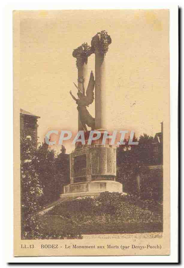 Rodez CPA Le monument aux morts (par Denys Puech)