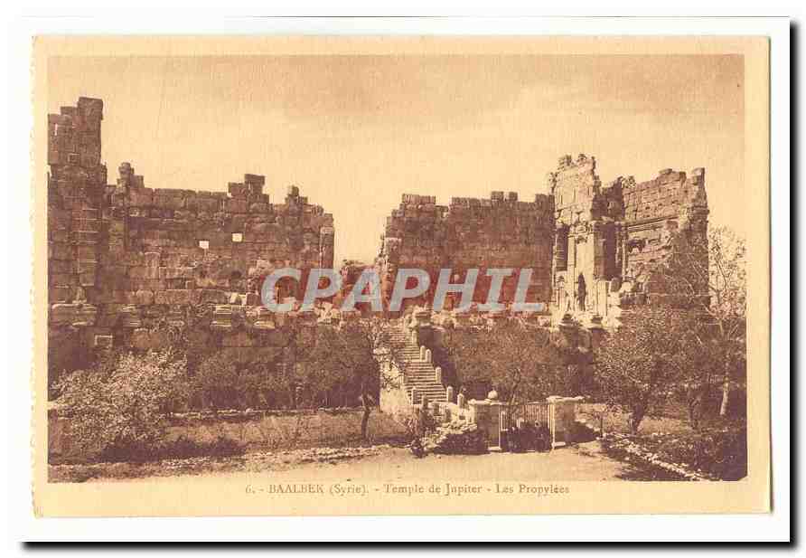 Syrie Baalbek CPA Temple de Jupiter Les Propylees