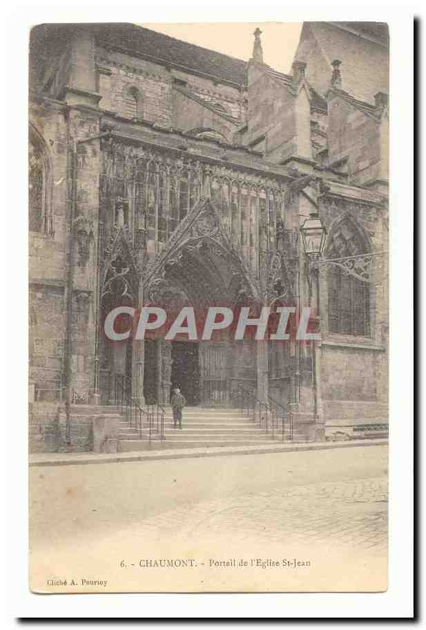 Chaumont CPA Portail de l´eglise St Jean