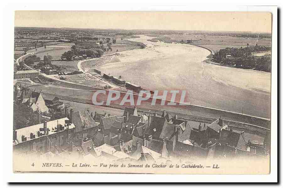 Nevers CPA La Loire Vue prise du sommet du clocher de la cathedrale