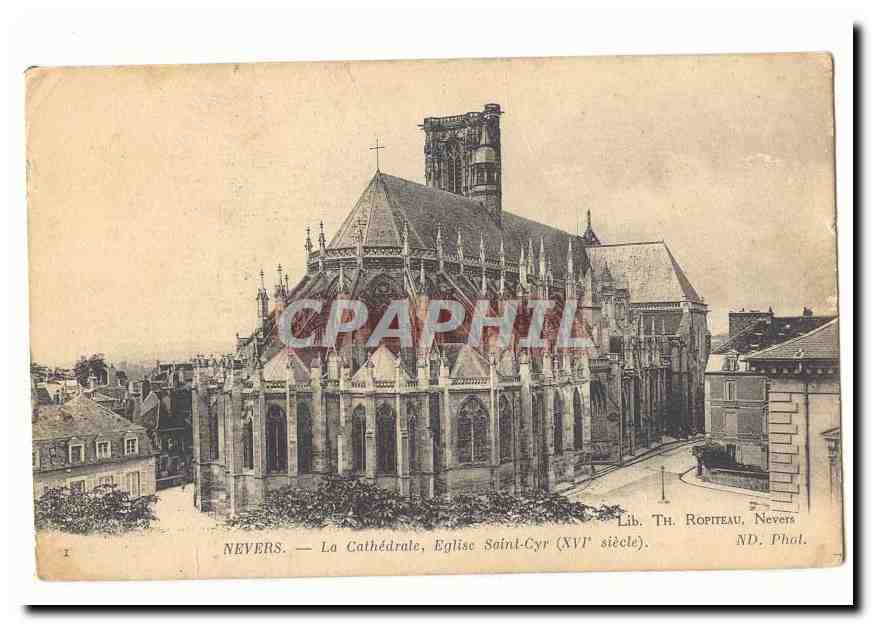 Nevers CPA La cathedrale eglise Saint Cyr (16eme)