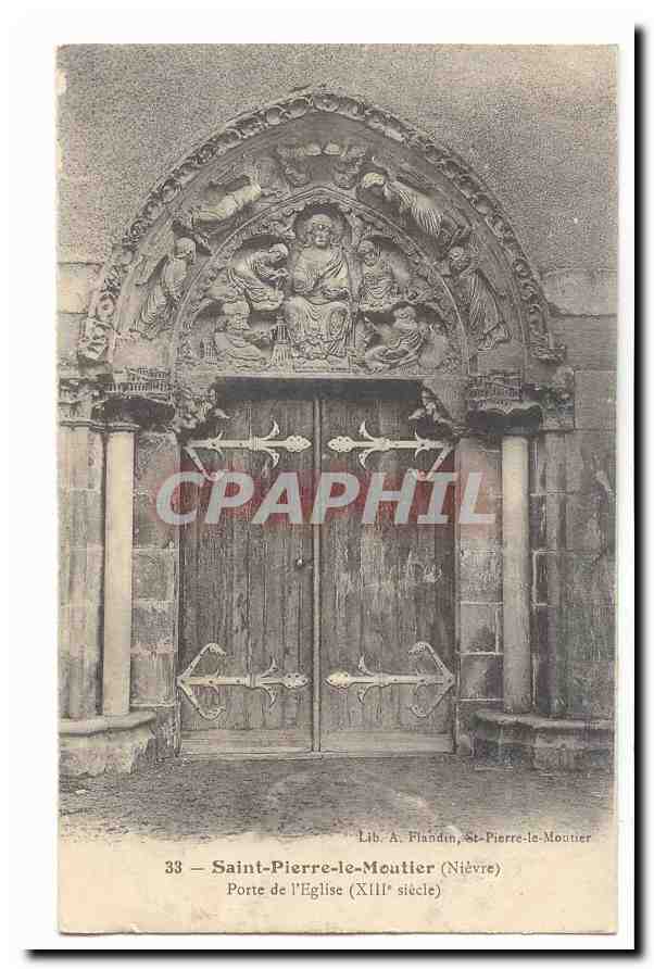 Saint Pierre le Moutier CPA Porte de l'eglise (13eme)
