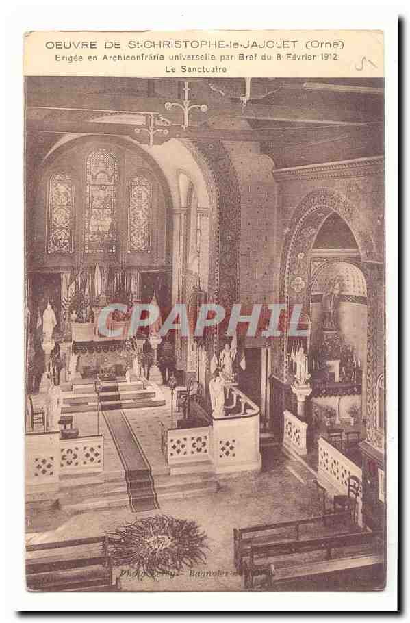Intérieur de l'église Saint-Christophe-le-Jaoulet (Orne) — Sanctuaire — Phototypie Baymolier