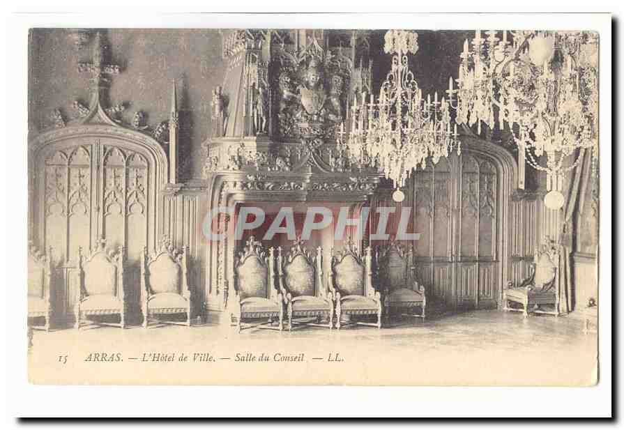 Arras CPA L'hotel de ville Salle du conseil