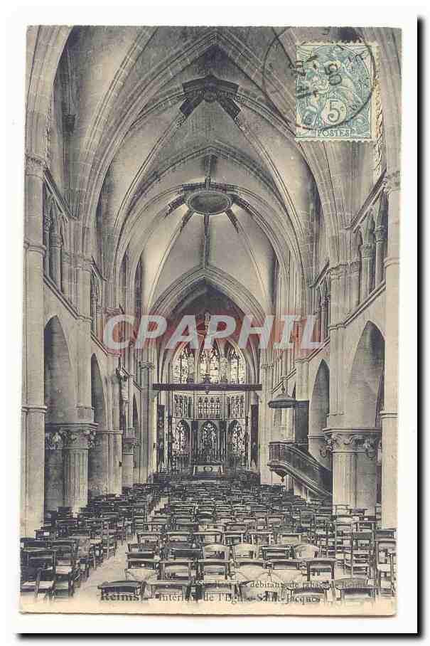 Reims CPA Interieur de l'eglise Saint Jacques