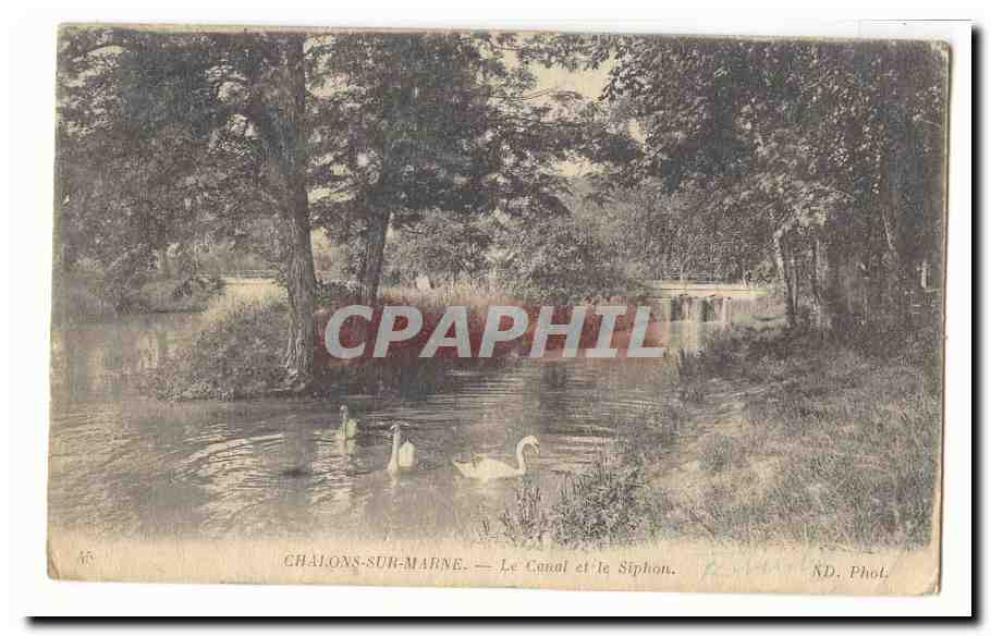 Chalons sur Marne CPA Le canal et le Siphon