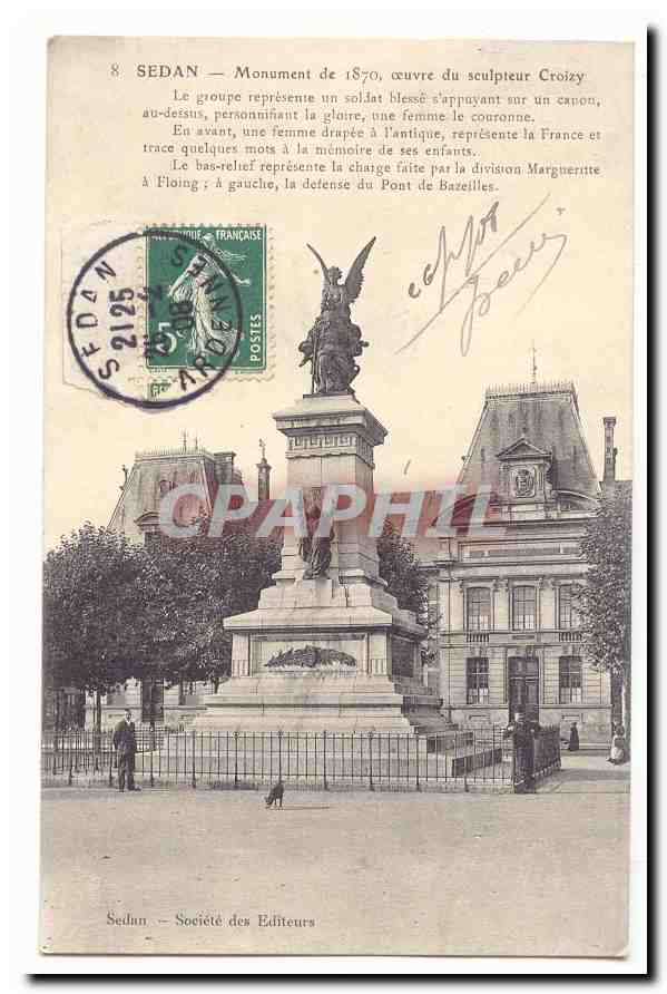 Sedan CPA Monument de 1870 oeuvre du sculpteur Croizy