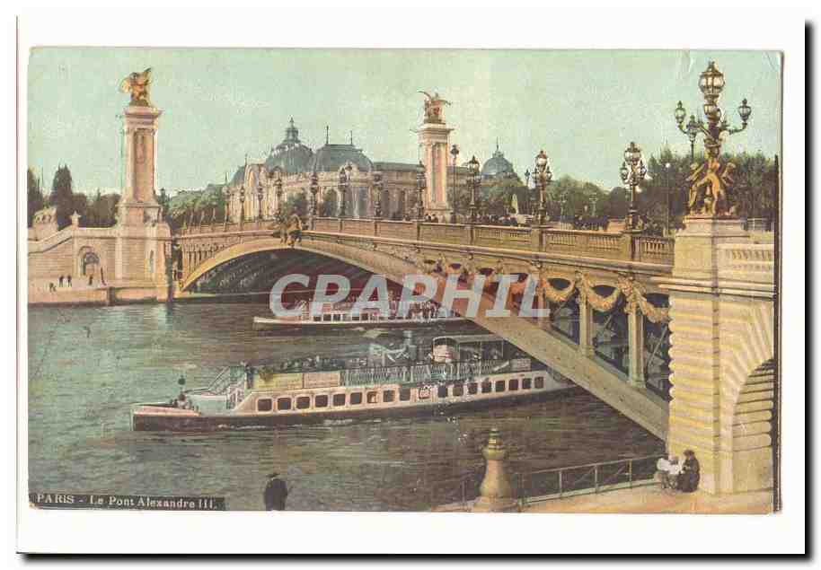 Paris (8eme) CPA Le pont Alexandre II (peniche)