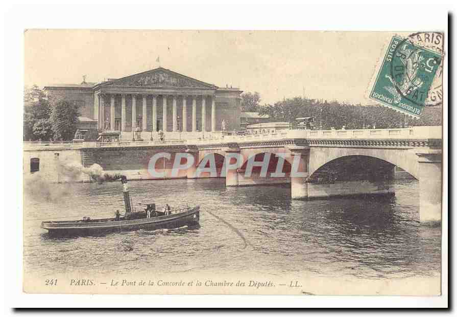 paris (7eme) CPA Le pont de la Concorde et la chambre des deputes (bateau)