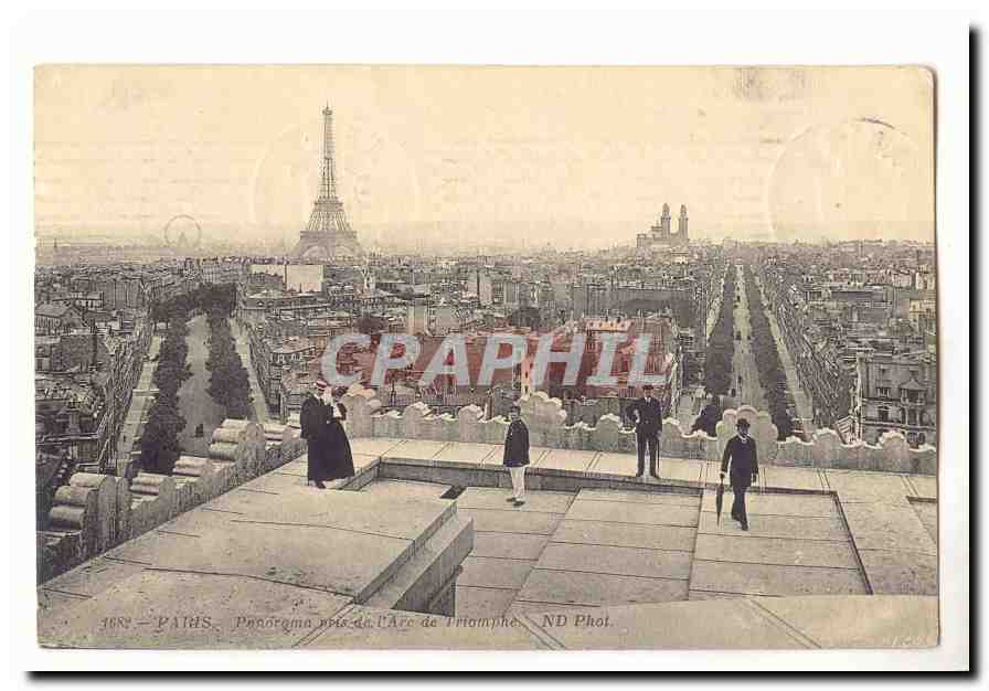 Paris (8eme) CPA Panorama vu de l'aRc de TRiomphe Tour Eiffel