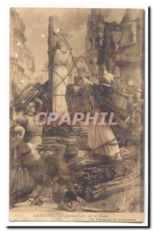 Paris (5eme) Lenepveu CPA Jeanne d'arc sur le bucher (les fresques du Pantheon)