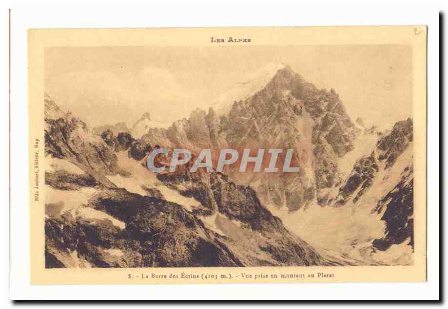 Les Alpes — La Barre des Écrins (4103 m.) — Vue prise en montant au Planét