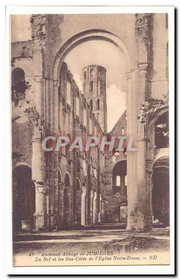 Ancienne abbaye de Jumieges CPA La nef et les bas cotes de l'Eglise Notre Dame