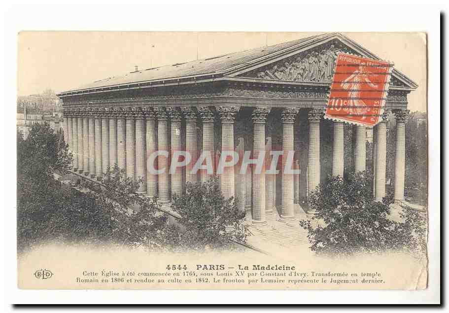 Paris (8eme) CPA La Madeleine (eglise)