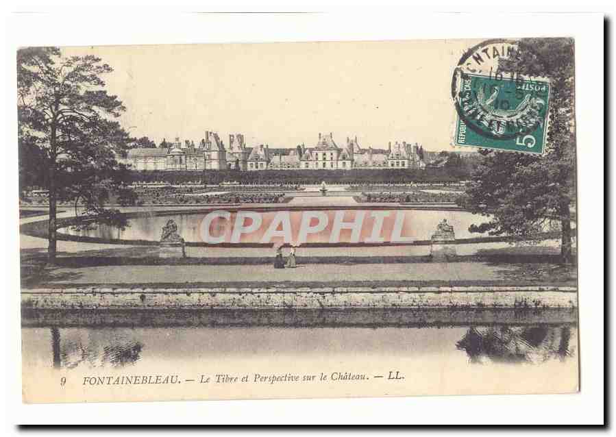 Fontainebleau — Der Tibre und Perspektive auf den Schloss — LL.