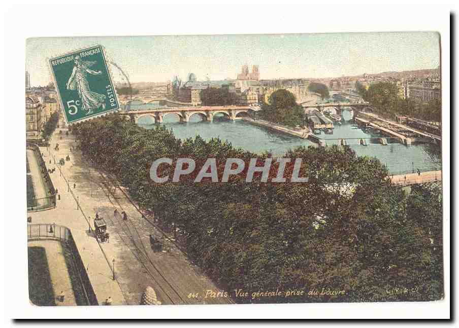 Paris (1er) CPA Vue generale prise du Louvre