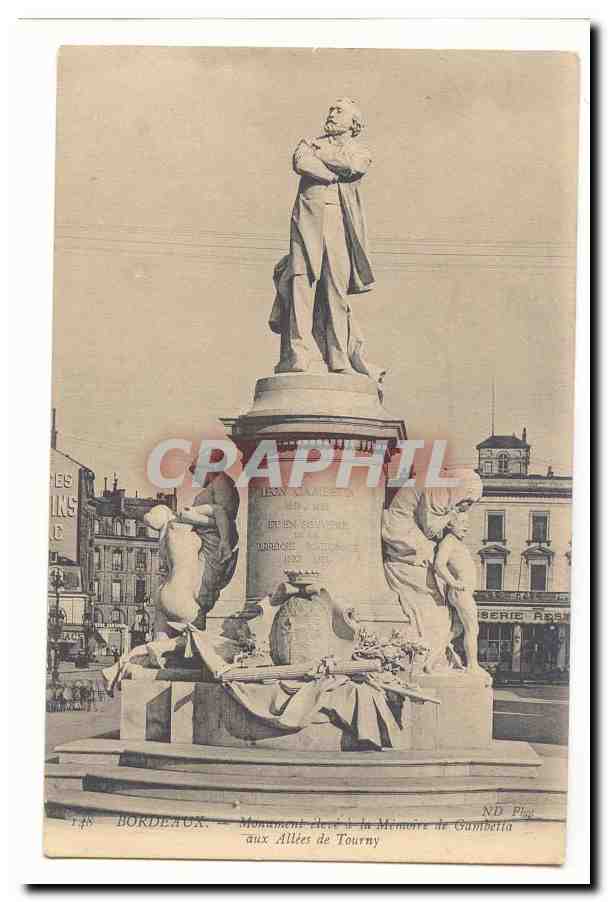 Bordeaux CPA Monument eleve a la memoire de Gambetta aux allees de Tourny
