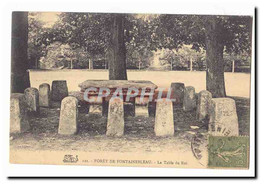 Wald von Fontainebleau - Die Tafel des Königs — Antike Ansichtskarte n°121