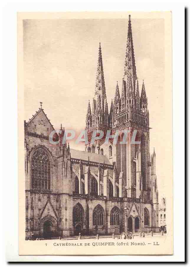 CPA Cathedrale de Quimper (cote nord)