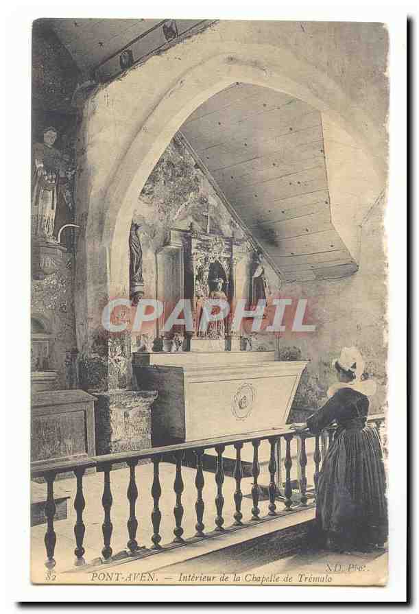 Pont Aven CPA Interieur de la chapelle de TRemalo