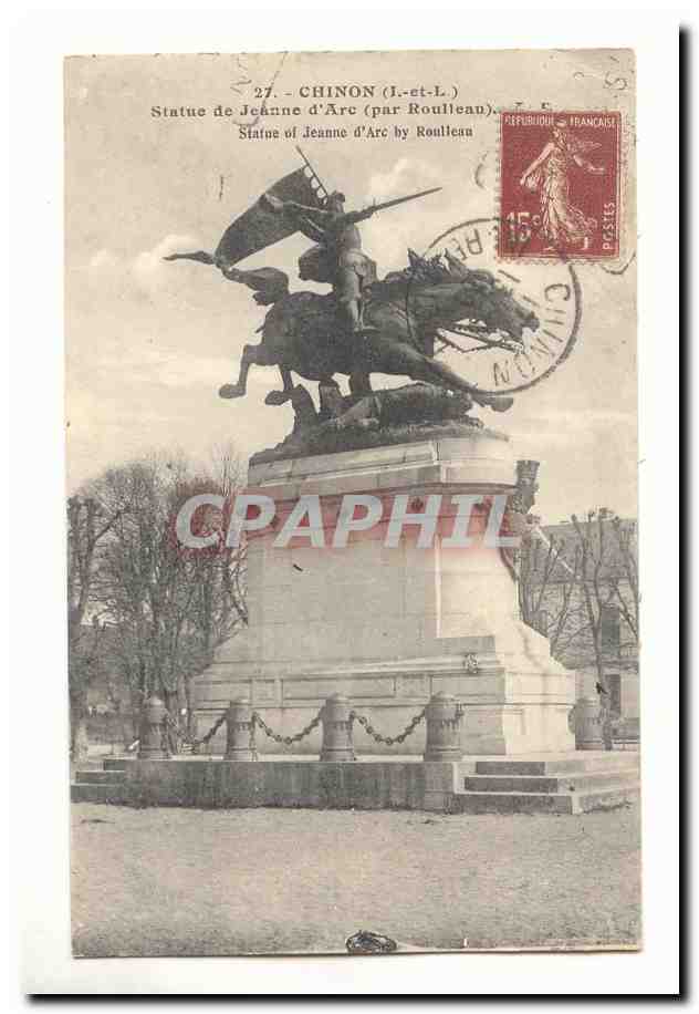 Chinon CPA Statue de Jeanne d'Arc (par Roulleau)