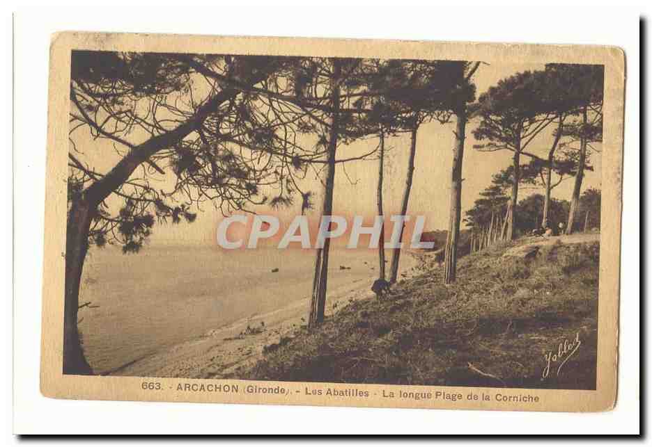 Arcachon CPA Les Abatilles La longue plage de la corniche