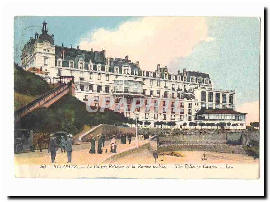 Biarritz CPA Le casino Bellevue et la rampe mobile
