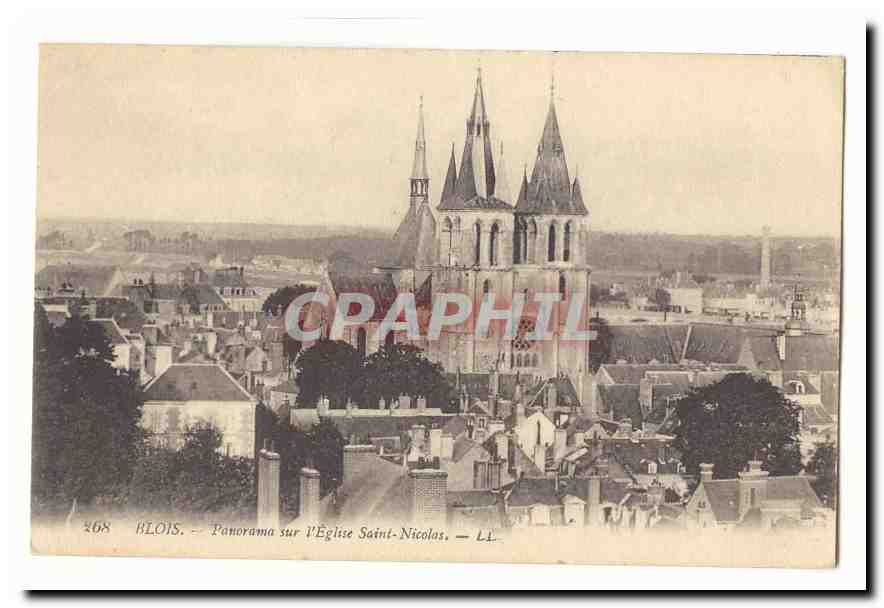 Blois CPA Panorama sur l'Eglise Saint Nicolas