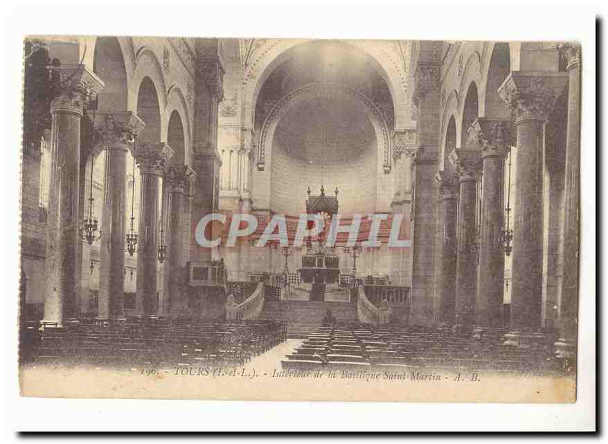 Tours CPA Interieur de l'eglise de al absilique Saint Martin