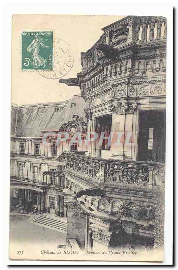 Blois CPA Chateau de Blois Sommet du grand escalier