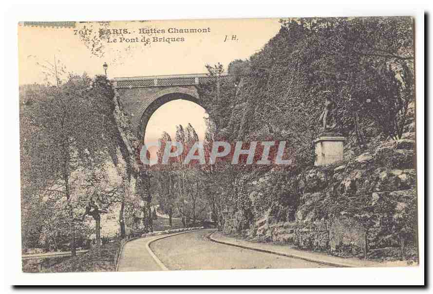 Paris (19eme) CPA Buttes Chaumont Le pont de briques