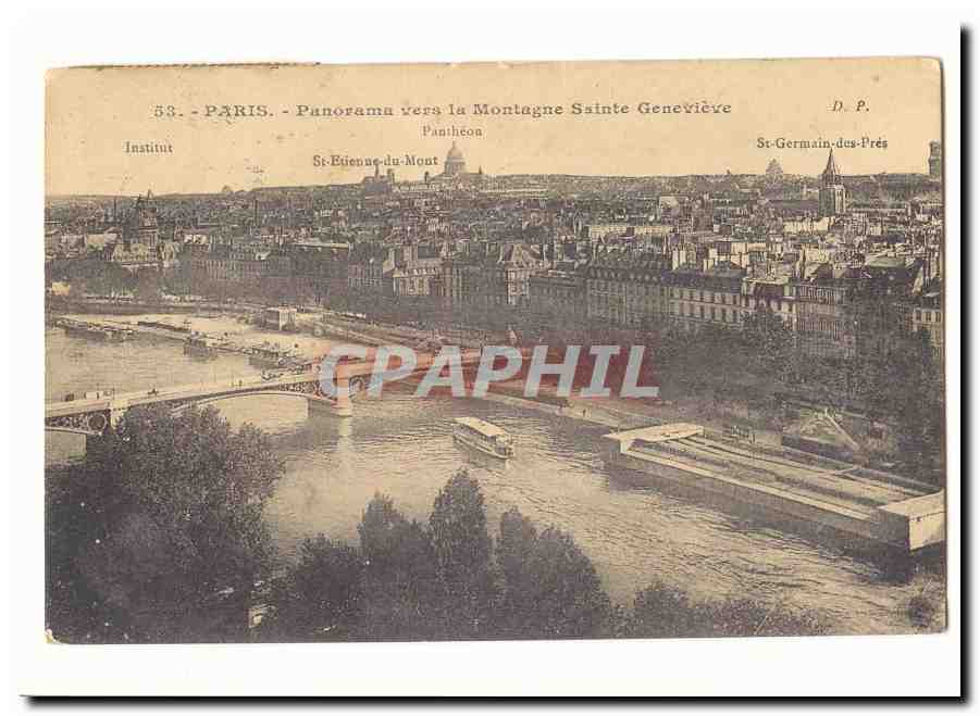 Paris (5eme) CPA Panorama vers la Montagne Sainte Genevieve
