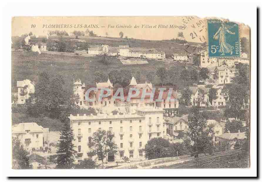 Plombieres les Bains CPA Vue generale des villas et Hotel Metropole